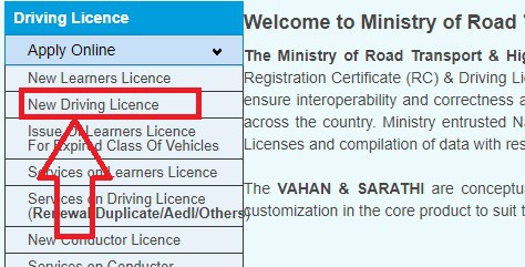 New Driving Licence Apply online