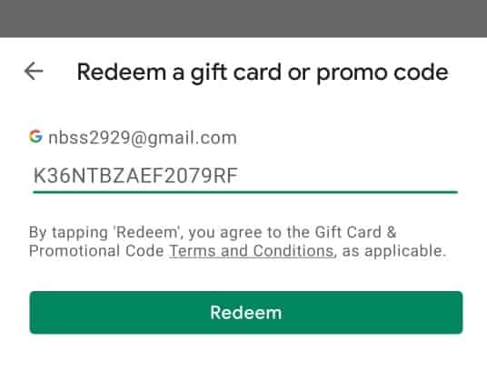 Google Play Gift Card Redeem Steps