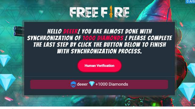 free fire diamond human verification
