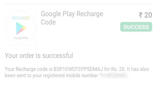 Google Play gift Card In